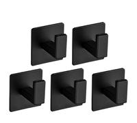 RYQZHHY Patère Crochets muraux auto-adhésifs, support suspendu for clés, Robe, serviette, cuisine, salle de bains, 1 à 6 pièces(Black-5PCS)
