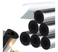 RZUMXOPY Antigel D'extérieur Tube D'isolation Tuyau D'isolation Semi-Fendue Manchon Isolant avec Papier D'aluminium Résistant à l'eau pour Tuyau d'eau De Chauffage (ID) 60mm x (T) 10mm x (L) 0.9m
