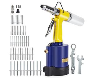 RZX Pince à riveteuse pneumatique - Capacité 3/32", 1/8", 5/32", 3/16" et 0,6 cm avec 50 Rivets aveugles à extrémité Ouverte (1)