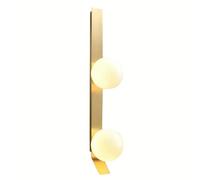 S-Cevada Lampe Murale Moderne Minimaliste en Laiton avec Abat-jour en Verre Sphérique, Lumière Douce, Base Inclinée pour Chambre, Salon, Salle à Manger et Couloir (lampe à deux douilles)