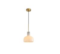 S-Cevada Suspension en Verre Moderne avec Abat-Jour en Forme de Pétale, Douille E27, Luminaire à Hauteur Réglable pour Îlot de Cuisine, Salle à Manger, Chambre, Salon, Café (ivoire)