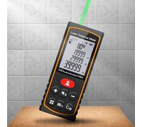 S.Fine Télémètre Laser Vert, Outil de Mesure Numérique, Faisceau Vert Haute Visibilité, Précision ±2mm, Capteur d'angle, Surface, Volume, Pythagore, Écran LCD Rétroéclairé, Piles Incluses