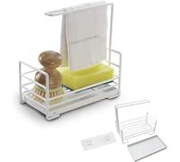 S.I.C Porte-éponges de cuisine - Organiseur d'évier pour éponges et chiffons de cuisine - En acier inoxydable - Avec bac d'égouttoir amovible