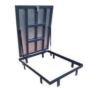 S-Lion Trappe de Sol Thermo Max Plus 100 x 70 cm, avec Vérin à Gaz & Verrouillage avec Poignée, Trappe pour Cave & Regard de Visite, Cadre en Profilé d’Acier, Regard 1000 x 700 mm
