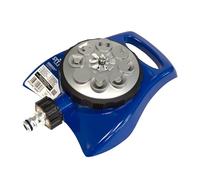 S&M 548987 - Arroseur de Surface 8 Jets en métal Bleu, avec raccord Automatique pour tuyaux | Sélecteur Rotatif en Aluminium avec 8 Jets pour Personnaliser Le Type d'arrosage