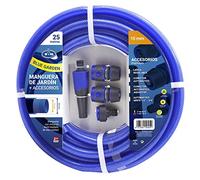 S&M 553059 553059 Tuyau Bleu renforcé Blue Garden avec Accessoires (Lance d'arrosage et connecteurs) Rouleau 25 m Ø 15 intérieur x Ø20 mm (diamètre extérieur) Anti-Torsion
