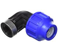S&M Racor - coude de raccord Femelle, INOX, 2 x 1,3 cm, Couleur Noir et Bleu