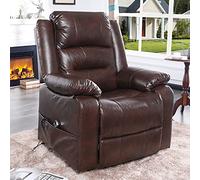 S*MAX Fauteuil Relax Electrique pour Personnes âgées Fauteuil électrique releveur pour Le Salon Poches latérales Port de Charge USB et télécommande Marron