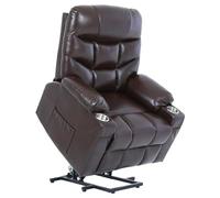 S*MAX Fauteuil Relax Electrique X Large PU Cuir Fauteuil électrique releveur pour Personnes âgées Fauteuil Relaxant pour Le Salon Poches latérales Port de Charge USB et télécommande Marron