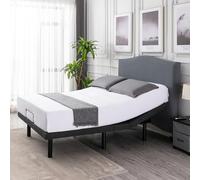 S*MAX Sommier électrique 90x200 de Relaxation Deux Moteurs Deux Ports USB Télécommande sans Fil Veilleuse Dégagement zéro Gravité Lit Double Electrique Inclinaison de la tête et des Pieds