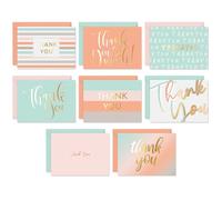 S&O Essential Cartes de remerciement vierges avec enveloppes et boîte à cartes 24 notes de remerciement et 3 enveloppes de couleurs variées