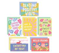 S&O Fun Thinking of You Lot de 24 cartes colorées Thinking of You avec enveloppes - Cartes d'encouragement vierges à l'intérieur avec enveloppes - Cartes de vœux assorties