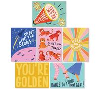 S&O Lot de 24 cartes d'encouragement colorées avec enveloppes - Boîte de feuilles de vœux vierges - Notes d'affirmation positive et enveloppes - Cartes décoratives motivantes
