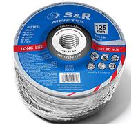 Disque de découpe S&R pour métaux, acier, alliages spéciaux, dimensions 125 x 2,5 x 22,23 mm, modèle A30 S-BF. Coffret de 25 pièces, pour meuleuse d'angle