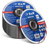 S&R 50 Disque à tronçonner 125 Metal Fer Acier Inox Aluminium. Disque | Lot de 50 disques - Extra fin 1mm - Meuleuse 125 mm - Fabriqué en Europe - Grain A60