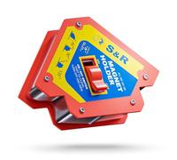 S&R Aimant de Soudeur Equerre Magnétique Soudure commutable On/Off. Positionneur angle 45°-90°-135°