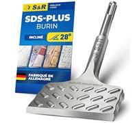 S&R Burin SDS PLUS Carrelage Burin Plat pour Carreleur 165 x 75mm Qualité | Qualité industrielle - Fabrication allemande - Tige SDS-Plus - 165 x 75 mm - Usage professionnel carreleur