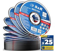 S&R Disque 125 Meule à tronçonner Fer Métal, Acier Inox, Aluminium (125 x1,0x22,23mm A60) - 25 Disques Coupe pour Meuleuse d'Angle