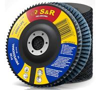 S&R Disque a Lamelles 125mm Lot de 10 Disque a meuler metal bois. Disque | Acier inox - Grain 120 - Pour meuleuse