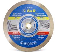 S&R Disque Diamant 200 à tronçonner Carrelage. Lame de scie de table pour porcelaine, grès cérame, carrelage dur, granit. Lame diamantée 200 x 25,4 x 7 mm (1,6 mm)