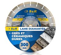 S&R Disque Diamant 300 à Tronçonner Granit Béton Marbre Maçonnerie Briques. Lame de coupe à segments professionnelle
