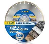 S&R Disque Diamant 400 à Tronçonner Granit, Béton, Marbre, Maçonnerie, Briques. Lameà segments professionnelle pour meuleuse et scie de table