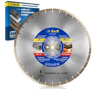 S&R Disque Diamant 450 à Tronçonner Granit, Béton, Marbre, Maçonnerie, Briques. Lame de coupe à segments professionnelle pour meuleuse et scie de table