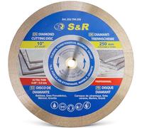 S&R Disque Diamat Carrelage 250mm. Disque à tronçonner diamanté 250 x 25,4 x 7 mm (1,6 mm) pour Porcelaine, Grès cérame, Céramique dur, Granit, Marbre
