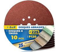 S&R Disques de Ponçage 225mm 10pcs - Disque Abrasif 225 à Poncer Disque Ponceuse Girafe 225 Grain 120