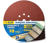 S&R Disques de Ponçage 225mm 10pcs - Disque Abrasif 225 à Poncer Disque Ponceuse Girafe 225 Grain 240