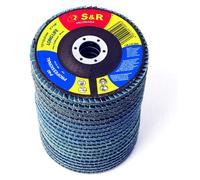 S&R : Ensemble de disques abrasifs pour meuleuse d'angle, 20 pièces, 125 x 22,23 mm, qualité professionnelle, disques abrasifs, type T29, ensemble de lamelles abrasives pour acier et acier inoxydable,