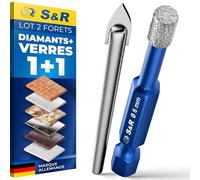 S&R Forets Diamant 6mm - Foret Diamant Carrelage 6mm en Carbure Verre pour Céramique Grés Marbre Carrelage Céramique Verre Granit