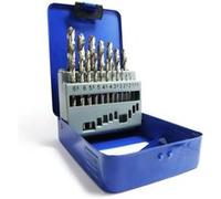 S&R Forets HSS à Métaux et Acier 1-10 mm, angle 118 °, set de 19 pièces, série GM, DIN 338, acier HSS, coffret métal. Qualité Professionnelle. G