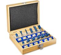 S&R Fraises defonceuse 8mm. Coffret de 12 fraises à rainurer bois en carbure de tungstène. Mèches à bois professionnelles. Tige forets en acier forgé.