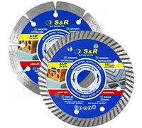 S&R Lot Disques Diamant 115 mm à Tronçonner Carrelage Béton Grès Cérame Pierre. Lot 2 Disques diamantés x Meuleuse d’Angle 115 x 10 x 22,2/15,88 mm