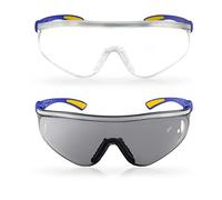 S&R Lunettes de Protection 2 PAIRES Lunettes de Sécurité Travail et Sport verres transparents et colorés certifiés en Italie. Lunettes de protection UV400 résistantes aux chocs