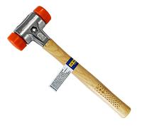 S&R Maillet sans Rebond 40mm. Marteau Mécanicien Menuisier Souple Professionnel pour Parquet, Camping. Embouts Nylon Interchangeables - Manche en bois