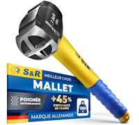 S&R Massette 1.3 Kg en tête - Marteau de Destruction Démolition à Tête Croisée en Acier C50 durci 38-48 HRC. Poignée ergonomique antiglisse en fibre de verre. Poids tot 1.6 kg