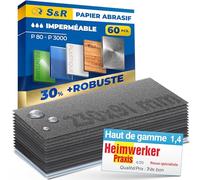 S&R Papier a poncer carrosserie. Papier de verre poncage bois 600/800/1000/1200/1500/2000/2500/3000. Papier poncer à l‘eau abrasif imperméable. Toile emeri feuille abrasive ponceuse à main