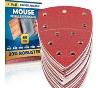 S&R Papier Abrasif pour Ponceuse Triangulaire Multifonction Delta, Papier poncer Bois Triangle Abrasif Poncage 105 Grain P40/60/80/120/180/240 Papier Ponceuse Bosch Parkside Makita Dewalt Black+Decker