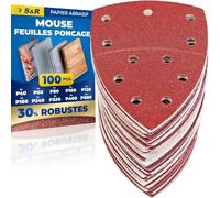 S&R Papier Abrasif pour Ponceuse Triangulaire Multifonction Delta, Papier poncer Bois Triangle Abrasif Poncage Bois Métal