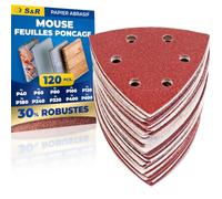 S&R Papier Abrasif Triangulaire 93x93mm Lot 120 Triangle de Ponçage