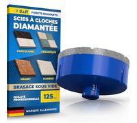 S&R Scie Cloche Carrelage Diamant 125mm M14 - Trépan Diamant Carrelage Meuleuse d’Angle brasé Sous Vide- Foret Diamant Carrelage Mèche pour Grès Cérame, Porcelaine, Granit, Marbre Verre