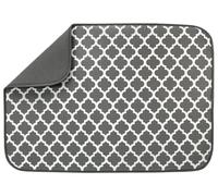 S&T 449301 Tapis de séchage à vaisselle en étain Gris treillis Taille XL 46 x 61 cm