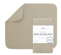 S&T INC. Lot de 2 tapis de séchage à vaisselle en microfibre très absorbant pour comptoir de cuisine, tapis de séchage pour vaisselle, ustensiles, casseroles et poêles, grand 40,6 x 45,7 cm, cachemire