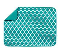 S&T INC. Tapis de séchage pour Vaisselle, Polyester, Treillis Bleu Sarcelle, 45,7 x 61 cm