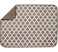 S&T INC. Tapis de séchage pour Vaisselle, Polyester, Treillis Taupe, 45,7 x 61 cm