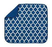 S&T INC. Tapis égouttoir pour cuisine, absorbant, réversible, en microfibre, 40,6 x 45,7 cm, treillis bleu