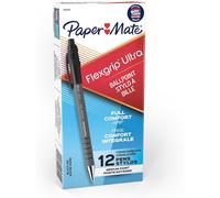 Paper-Mate - Stylo bille à capuchon Flexgrip Ultra, pointe moyenne (1,0 mm), encre noire boîte de 12