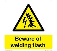 S15 Panneau « Beware of welding Flash » 150 x 150 mm